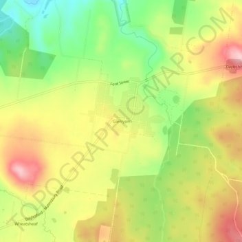 Topografische Karte Glenlyon, Höhe, Relief