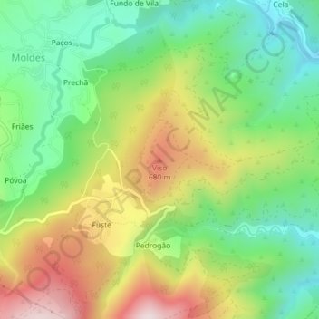 Topografische Karte Viso, Höhe, Relief