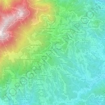 Topografische Karte Vico, Höhe, Relief
