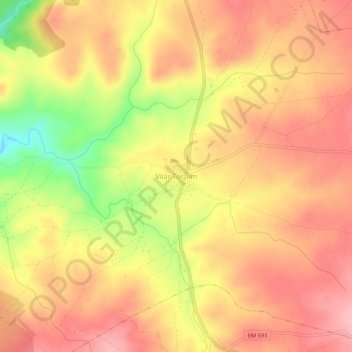 Topografische Karte Vilar Torpim, Höhe, Relief