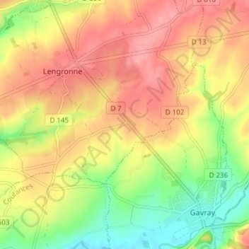 Topografische Karte La Goubinière, Höhe, Relief