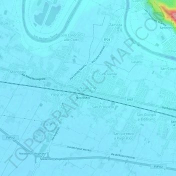 Topografische Karte Navacchio, Höhe, Relief