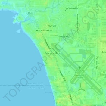 Topografische Karte Ballentine Manor, Höhe, Relief