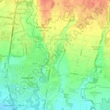 Topografische Karte Oldaniga, Höhe, Relief