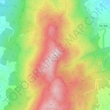 Topografische Karte Nora, Höhe, Relief