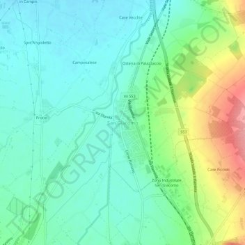 Topografische Karte San Giacomo, Höhe, Relief
