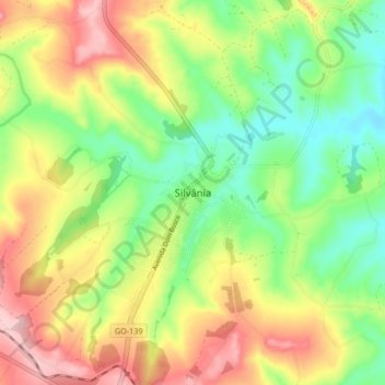 Topografische Karte Silvânia, Höhe, Relief