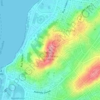 Topografische Karte Morro Santa Teresa, Höhe, Relief