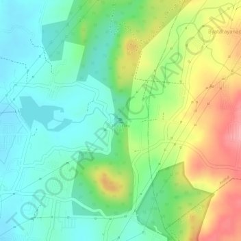 Topografische Karte Thottikallu falls, Höhe, Relief