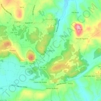 Topografische Karte Junqueira, Höhe, Relief