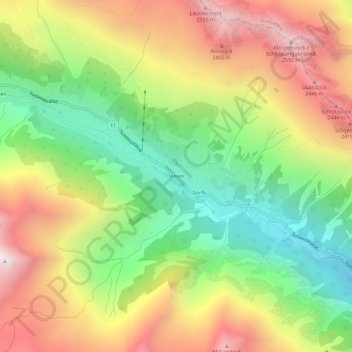 Topografische Karte Meien, Höhe, Relief
