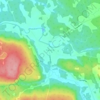 Topografische Karte Nipissing, Höhe, Relief