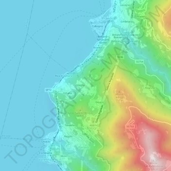 Topografische Karte Regoledo, Höhe, Relief
