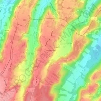 Topografische Karte Lot Labarrère, Höhe, Relief
