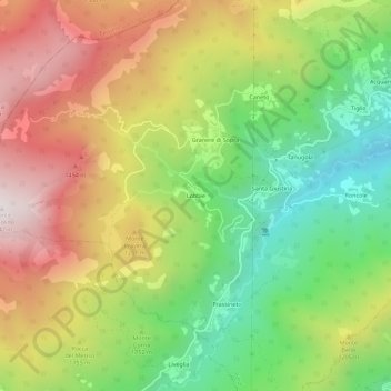 Topografische Karte Lobbie, Höhe, Relief