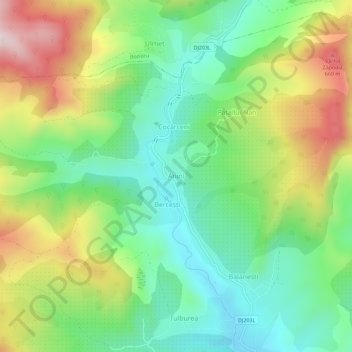 Topografische Karte Anini, Höhe, Relief