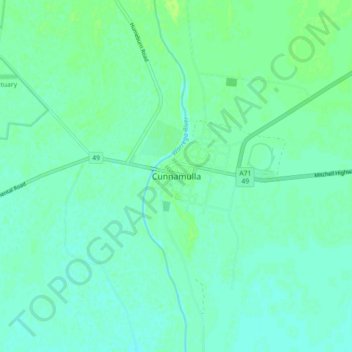 Topografische Karte Cunnamulla, Höhe, Relief