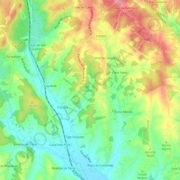 Topografische Karte Beselga, Höhe, Relief