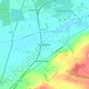 Topografische Karte Kingskettle, Höhe, Relief