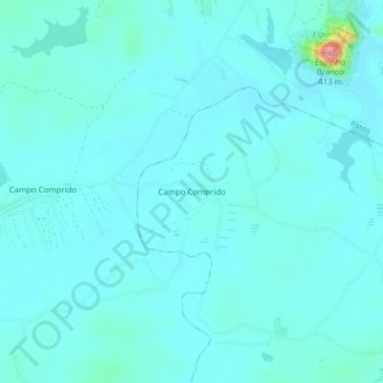 Topografische Karte Campo Comprido, Höhe, Relief