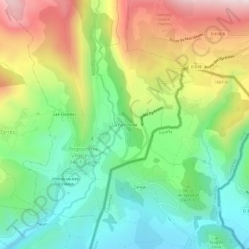 Topografische Karte La Part Petita, Höhe, Relief