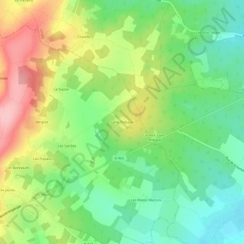 Topografische Karte Saint-Thibault, Höhe, Relief