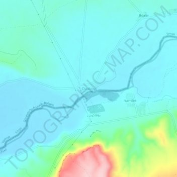 Topografische Karte Ovaköy, Höhe, Relief