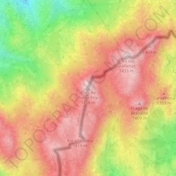 Topografische Karte Coto de Fonte Fría, Höhe, Relief