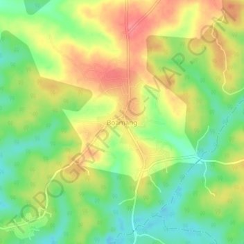Topografische Karte Boamang, Höhe, Relief