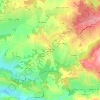 Topografische Karte Le Quartier Mandrin, Höhe, Relief