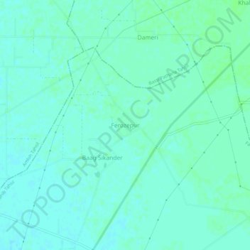 Topografische Karte Ferozepur, Höhe, Relief