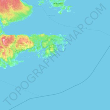 Topografische Karte Dover Island, Höhe, Relief