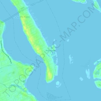 Topografische Karte Port Sewall, Höhe, Relief