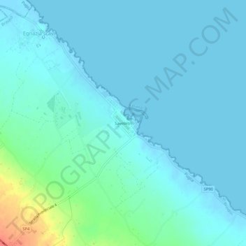 Topografische Karte Savelletri, Höhe, Relief