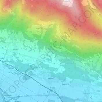 Topografische Karte Stöcklern, Höhe, Relief