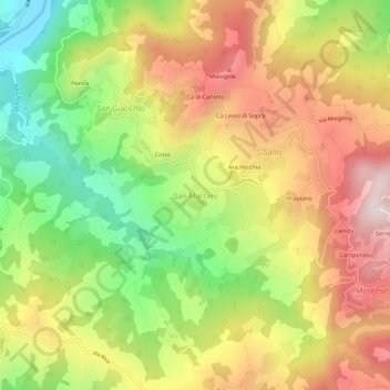 Topografische Karte San Martino, Höhe, Relief