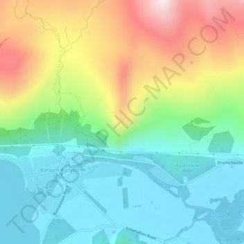 Topografische Karte Craig Varr, Höhe, Relief