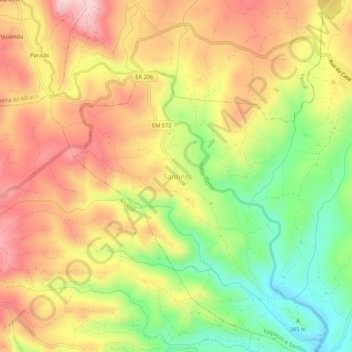 Topografische Karte Sanfins, Höhe, Relief