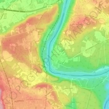 Topografische Karte Coarezza, Höhe, Relief