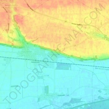 Topografische Karte Goldgeben, Höhe, Relief