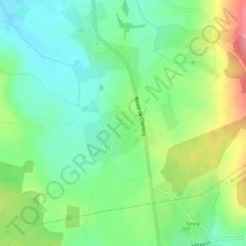 Topografische Karte Thouez, Höhe, Relief