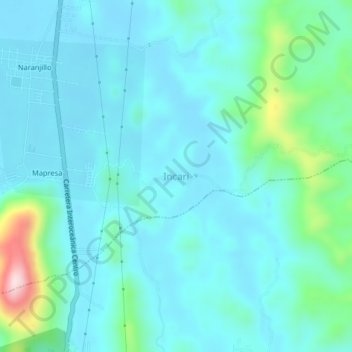 Topografische Karte Incari, Höhe, Relief