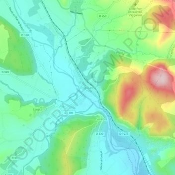 Topografische Karte Eyguians, Höhe, Relief