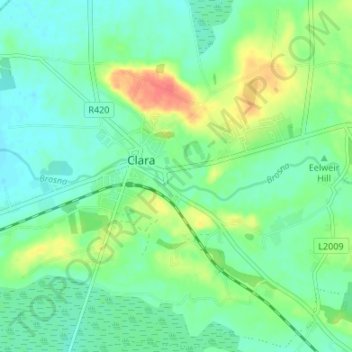 Topografische Karte Charlestown, Höhe, Relief