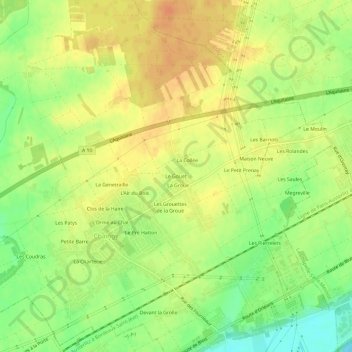 Topografische Karte Le Gouet, Höhe, Relief