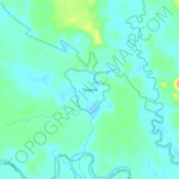 Topografische Karte Tingana, Höhe, Relief