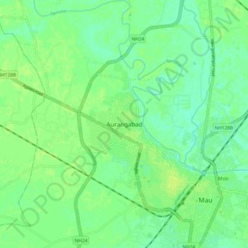 Topografische Karte Aurangabad, Höhe, Relief