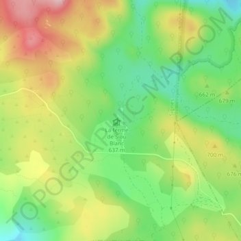Topografische Karte Siou Blanc, Höhe, Relief