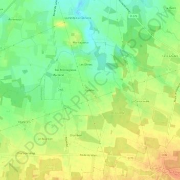Topografische Karte Gatefer, Höhe, Relief