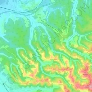 Topografische Karte Le Pinete, Höhe, Relief